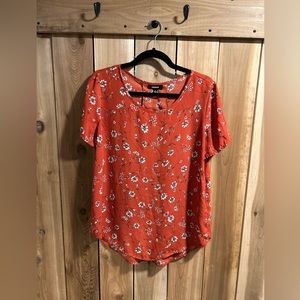 Burnt Orange Premise Floral Blouse
